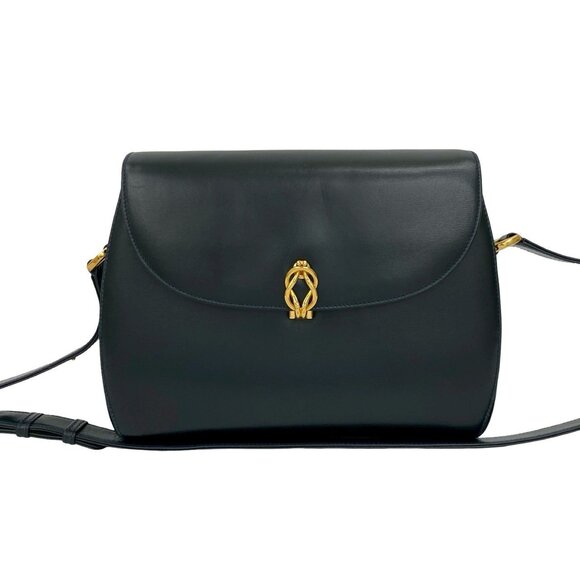 GUCCI Authentic Vintage Blue Leather Shoulder Bag